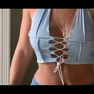 blue cross cross halter